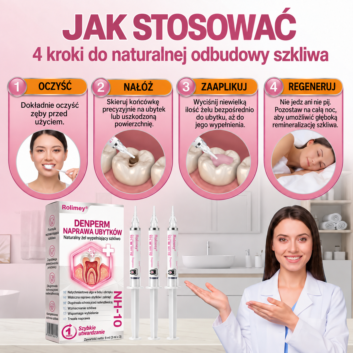🇵🇱 Rolimey® DenPerm – Naturalny żel do odbudowy szkliwa i wypełniania ubytków
