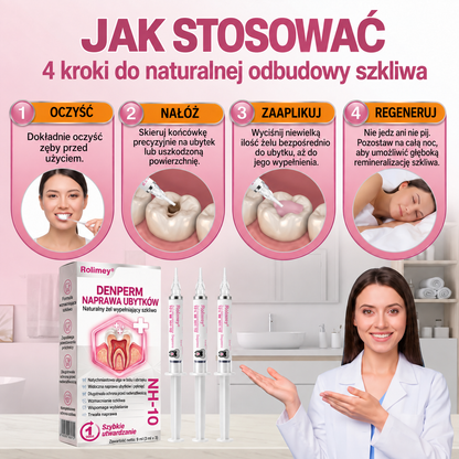 🇵🇱 Rolimey® DenPerm – Naturalny żel do odbudowy szkliwa i wypełniania ubytków