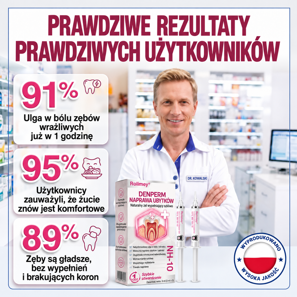 🇵🇱 Rolimey® DenPerm – Naturalny żel do odbudowy szkliwa i wypełniania ubytków