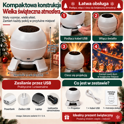 Zamień każde pomieszczenie w bajkową krainę Bożego Narodzenia – Świąteczna lampka nocna z projektorem 🎁